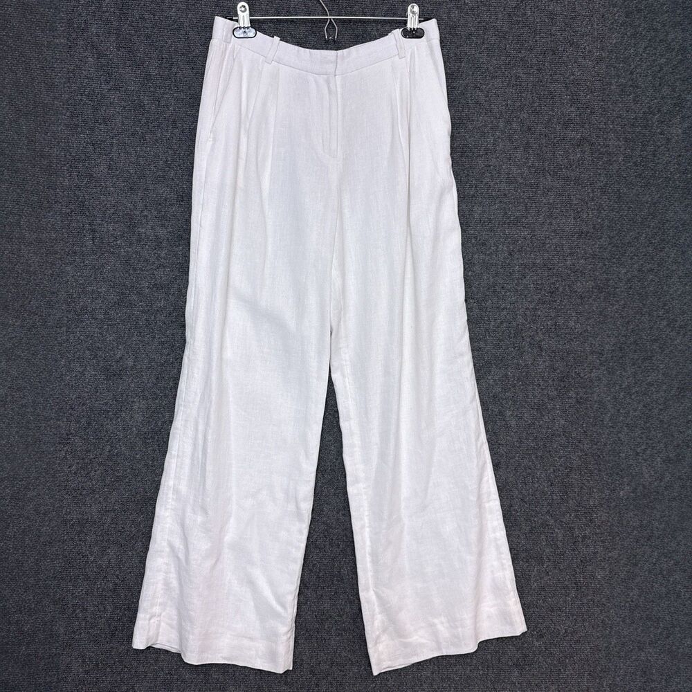 Abercrombie&Fitch Womens Pants Tailored High Rise Lined Wide Leg Linen Blend 27